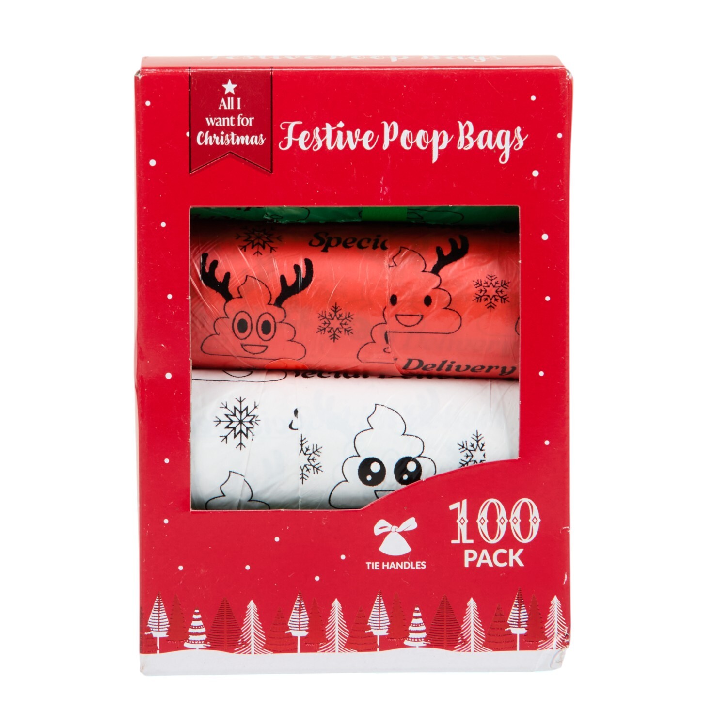 Pack of 100 Festive Poop Bags Image 1