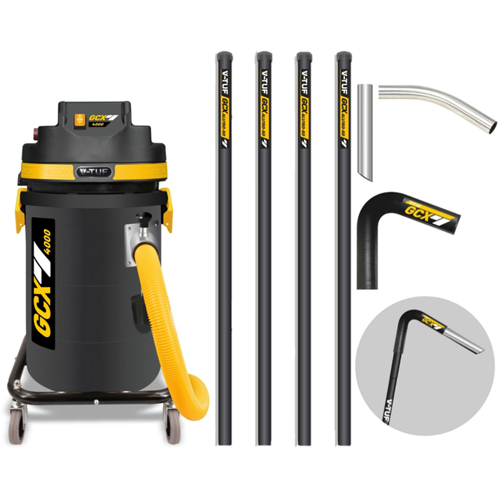 V-TUF GCX4000 Wet and Dry Industrial Vacuum Cleaner 1750W with GCX ALU Gutter Cleaning Kit 20ft Image