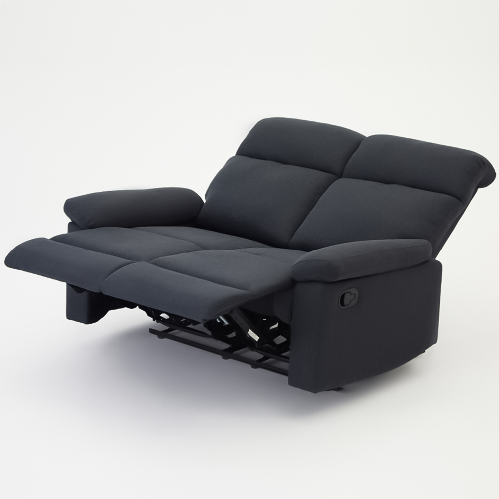 Home Detail Brody 2 Seater Dark Grey Manual Recliner Sofa Image 4