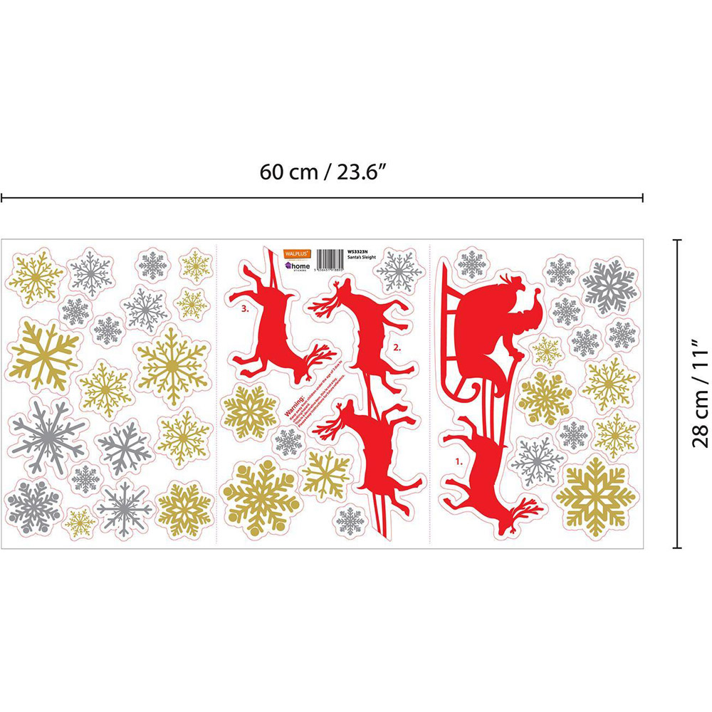 Walplus Santa's Sleigh Self Adhesive Christmas Wall Stickers 49 Piece Image 5