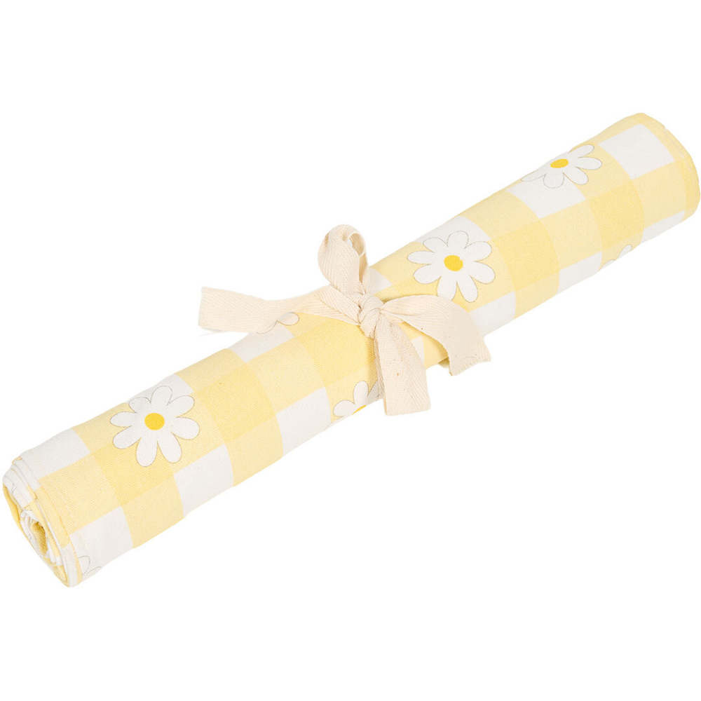 Gingham Daisy Table Runner Yellow Image 2