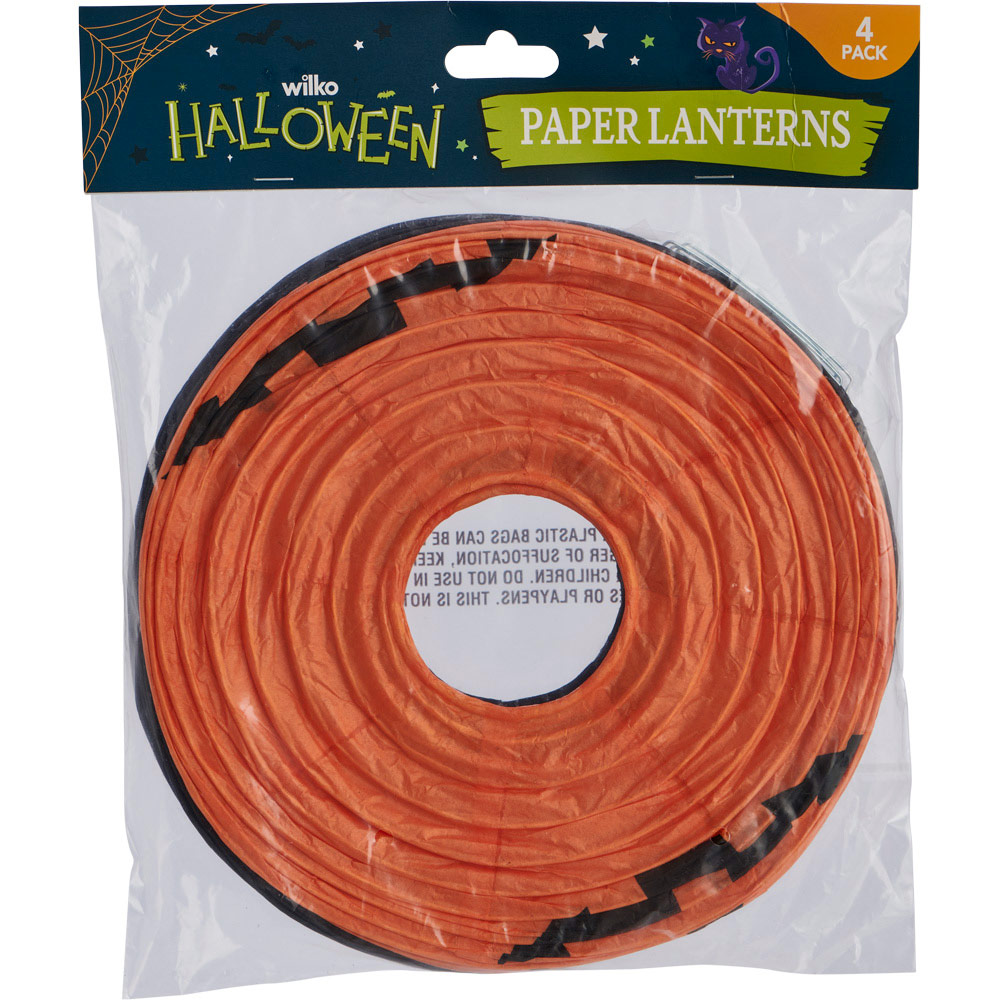 Wilko Halloween Paper Lanterns 4 Pack Wilko
