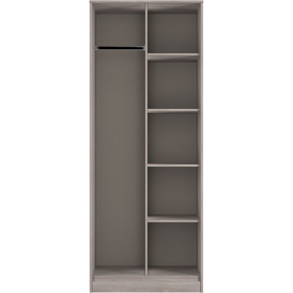 Crowndale Hong Kong 5 Shelf Grey Oak Tall Open Wardrobe Ready Assembled Image 2