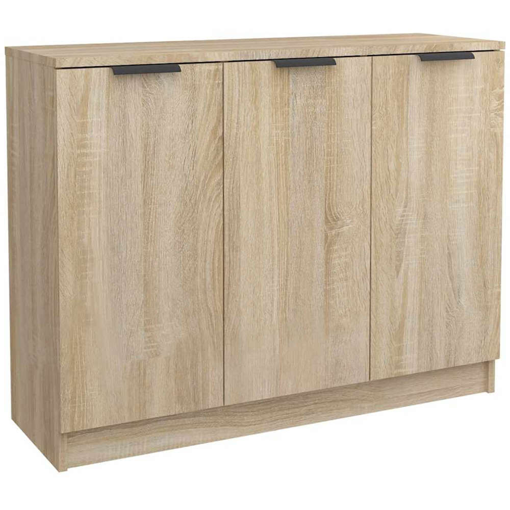 vidaXL 3 Door Sonoma Oak Sideboard Image 2