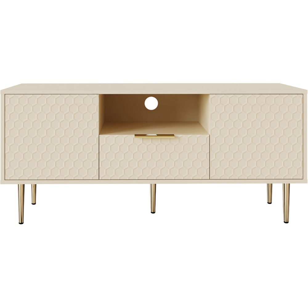 GFW Azariah 2 Door Single Drawer Single Shelf Ivory TV Unit Image 4