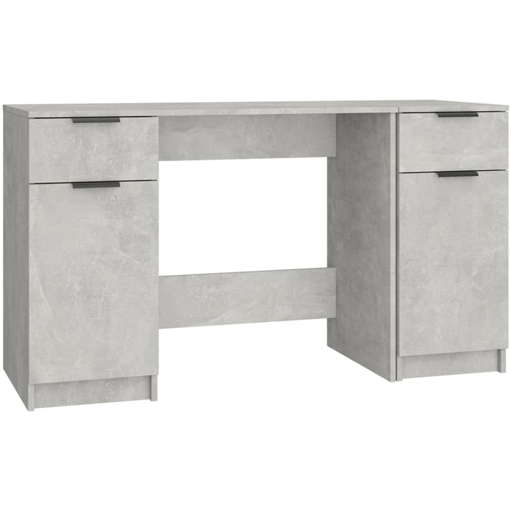 vidaXL 2 Door 2 Drawer Computer Desk Concrete Grey Image 2