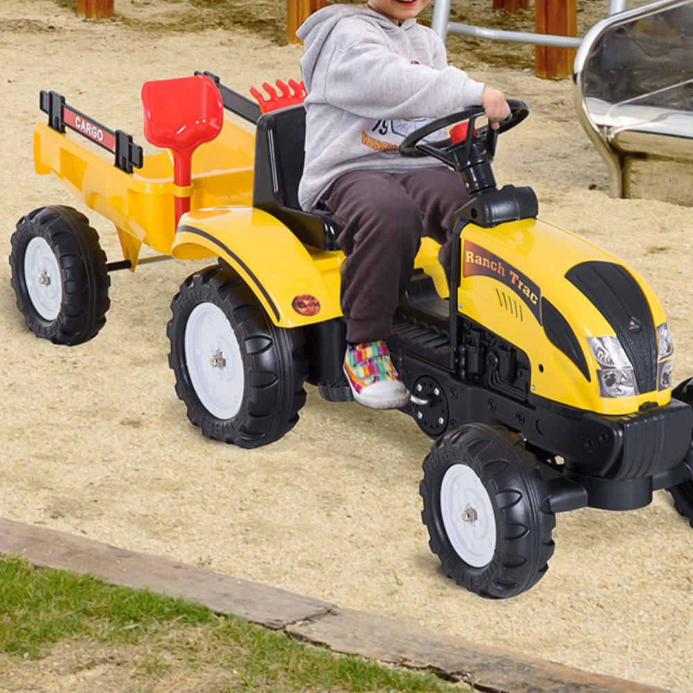 HOMCOM Kids Tractor Design Ride-on Construction Car Image 2
