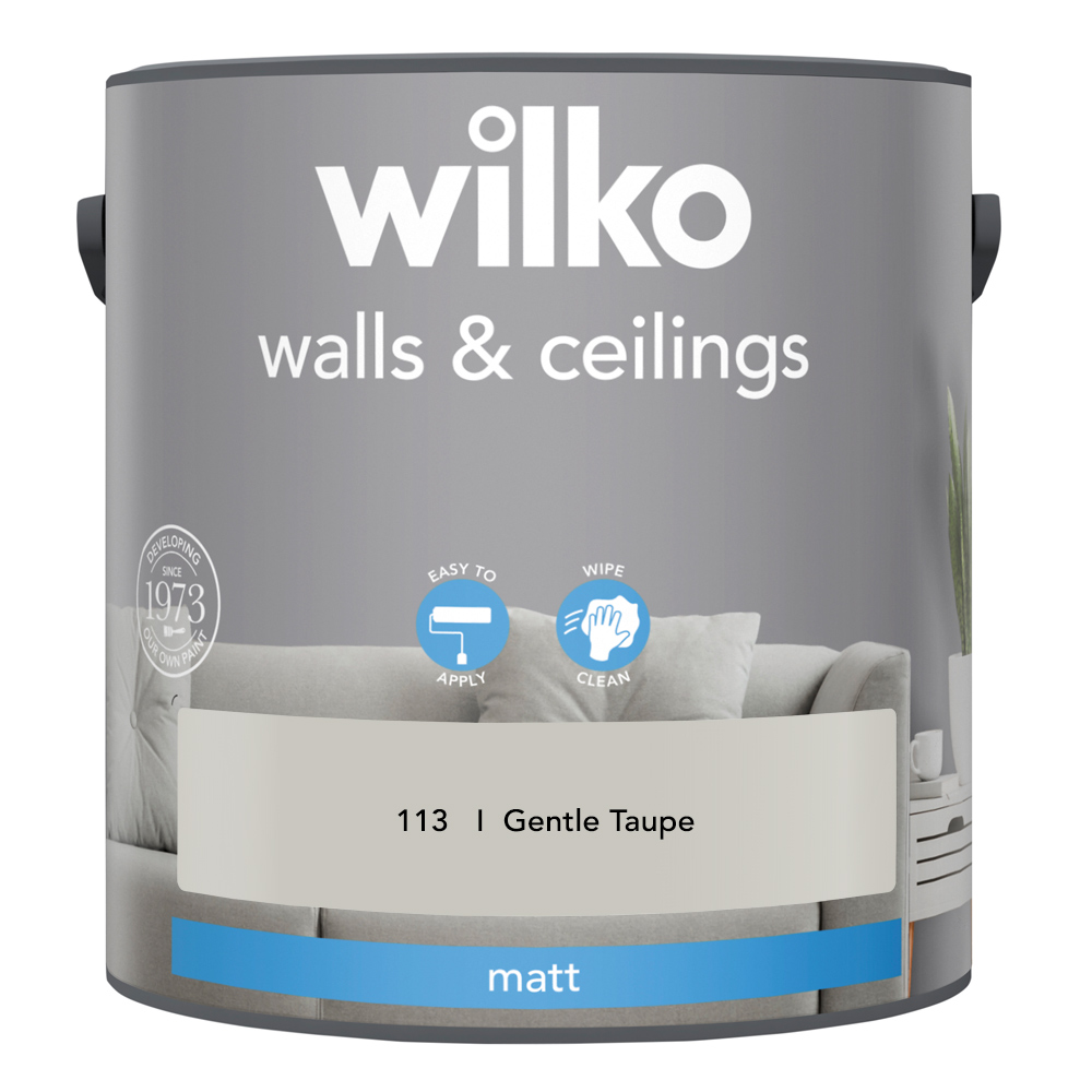 Wilko Walls & Ceilings Gentle Taupe Matt Emulsion Paint 5L Image 2