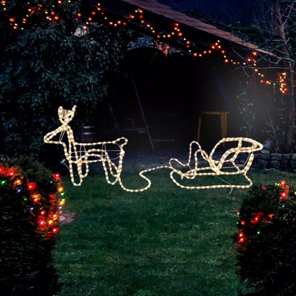 Marco Paul Warm white LED Reindeer and Sleigh Rope Light Image 3