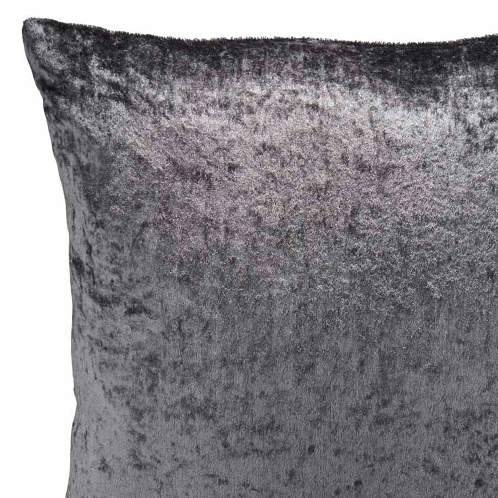 Wilko Charcoal Crushed Velvet Cushion 43x43cm Wilko
