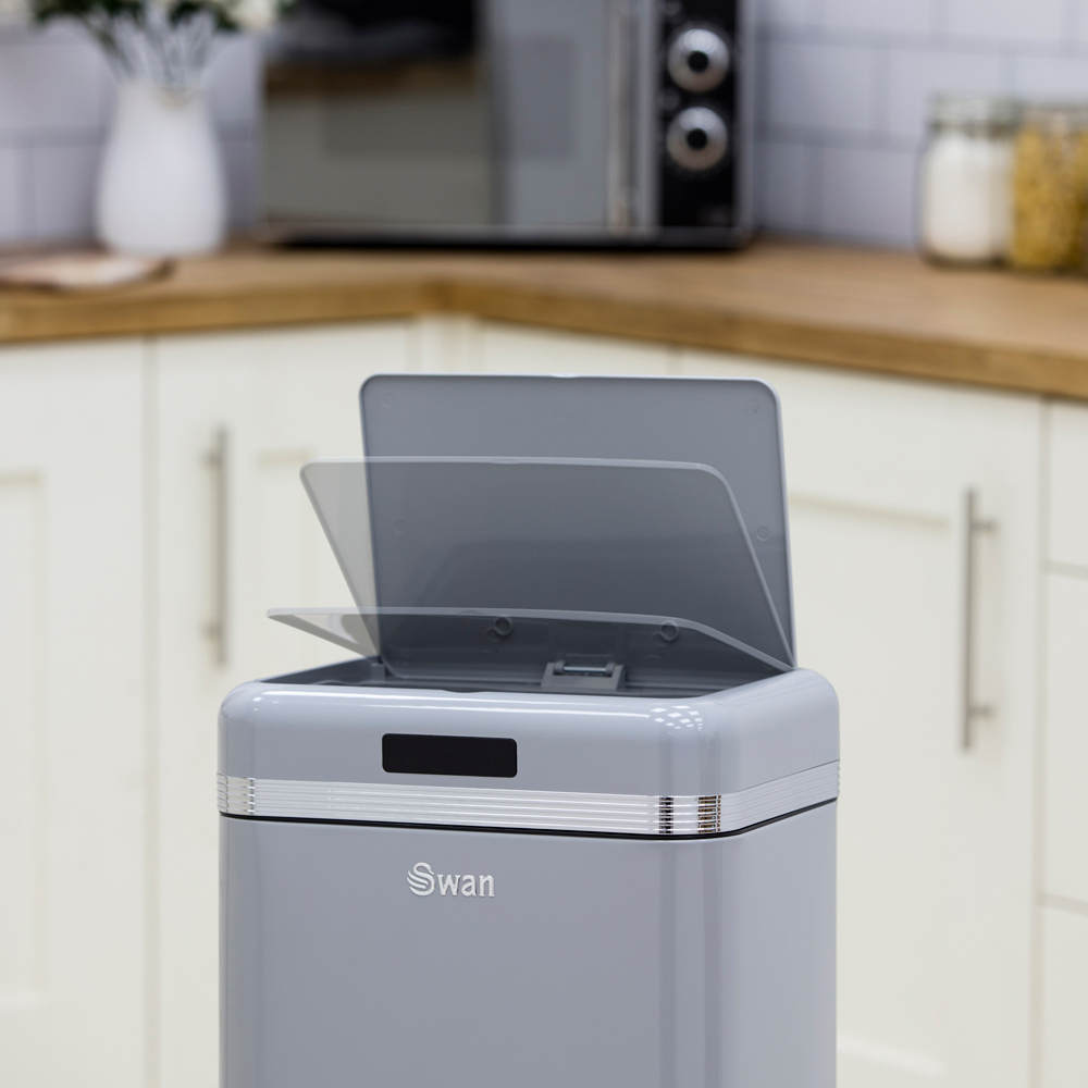 Swan Retro Square Grey Sensor Bin 45L Image 2