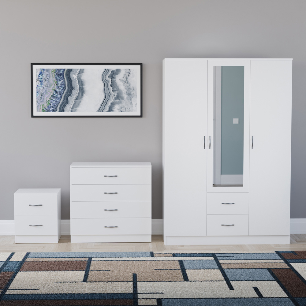 VIDA DESIGNS Riano White 3 Piece Bedroom Furniture Set Image 2