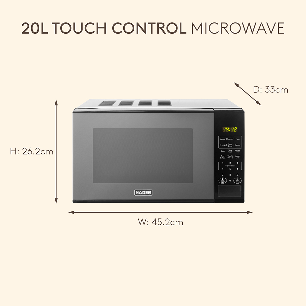 Haden 214669 Black 20L Touch Control Microwave 800W Image 9