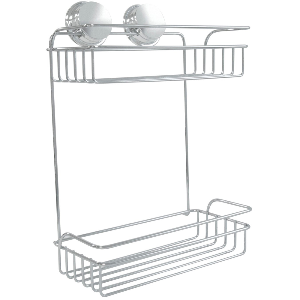 Silver 2 Tier Peel and Fix Cosmetic Basket Image