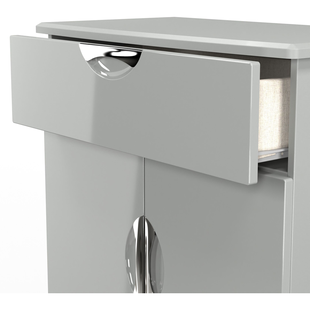 Crowndale Camden Single Drawer 2 Door Grey Gloss and Dusk Grey Sideboard Ready Assembled Image 7