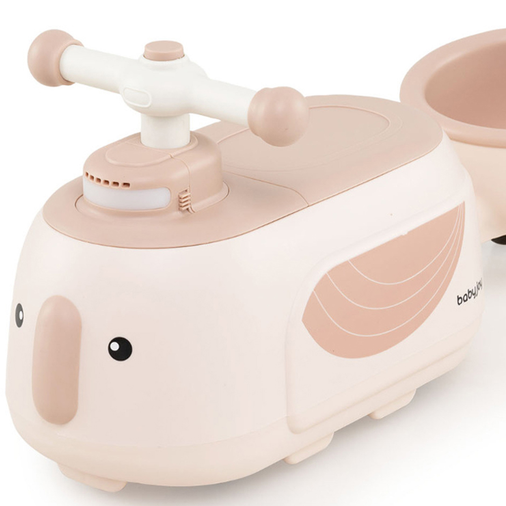 Costway Toddler Beige Penguin Foot to Floor Sliding Ride On Push Car with Trailer Image 5