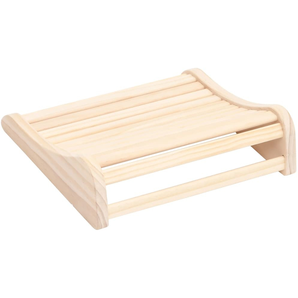 Walplus Solid Pine Wood Curved Sauna Headrest Image 4