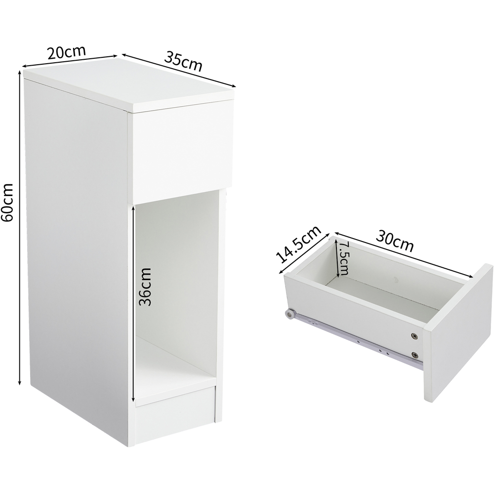 Brooklyn Ava Single Drawer Single Shelf White Solid Wooden Bedside Table Image 8