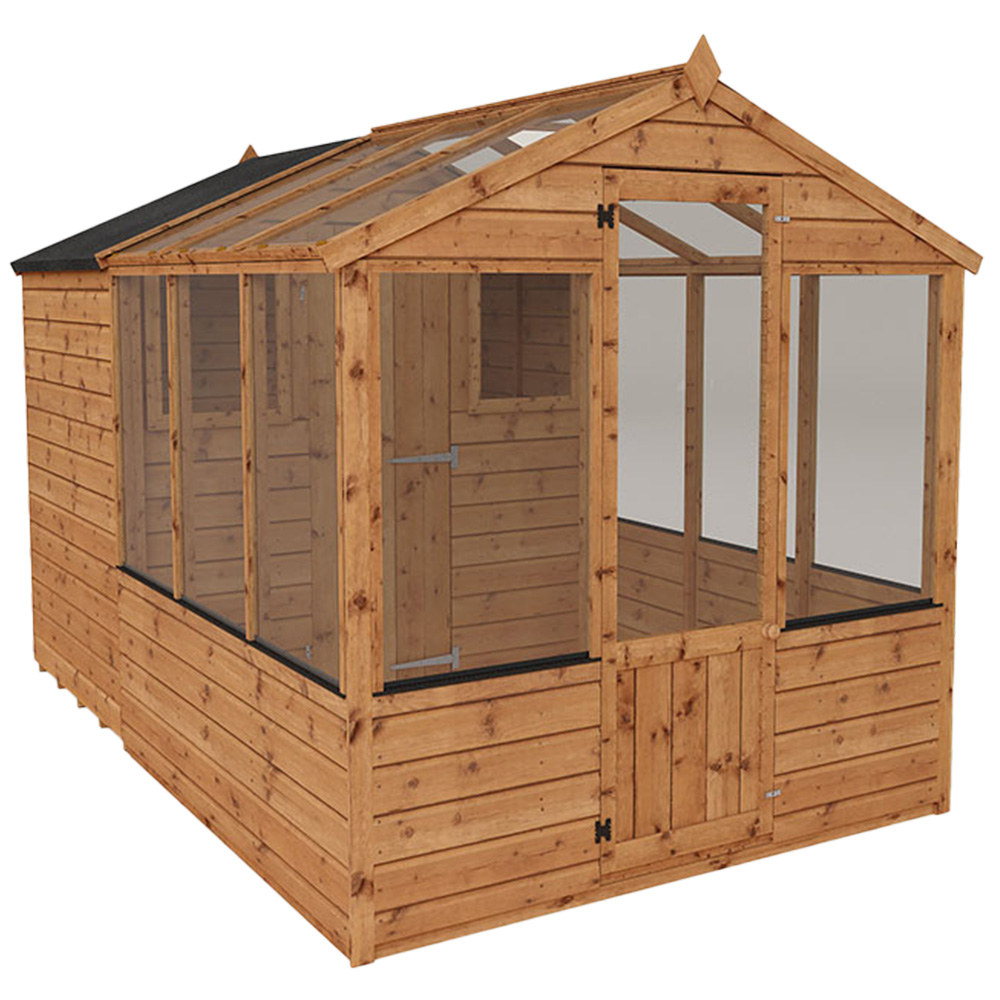Mercia Wooden 10 x 6ft Traditional Apex Greenhouse Combi Shed Image 1