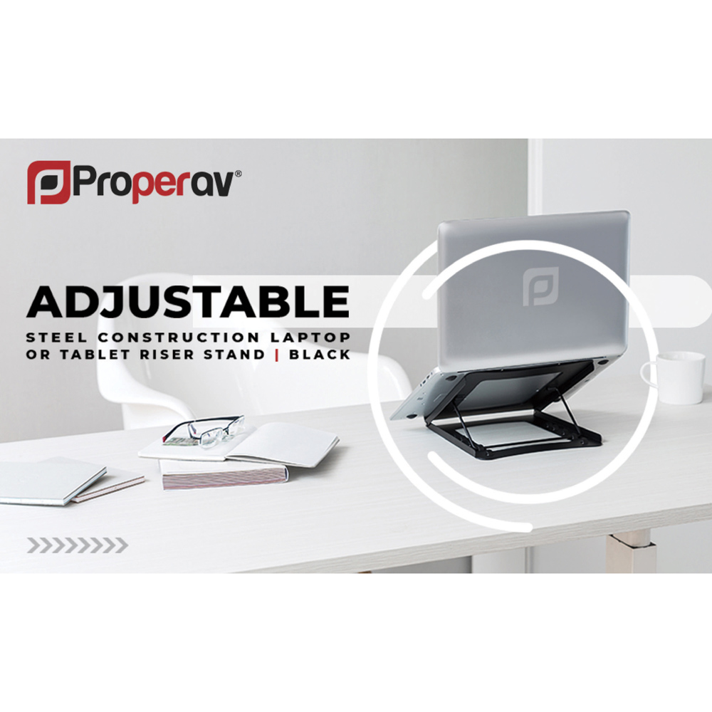 ProperAV Silver Adjustable Laptop Stand Image 5