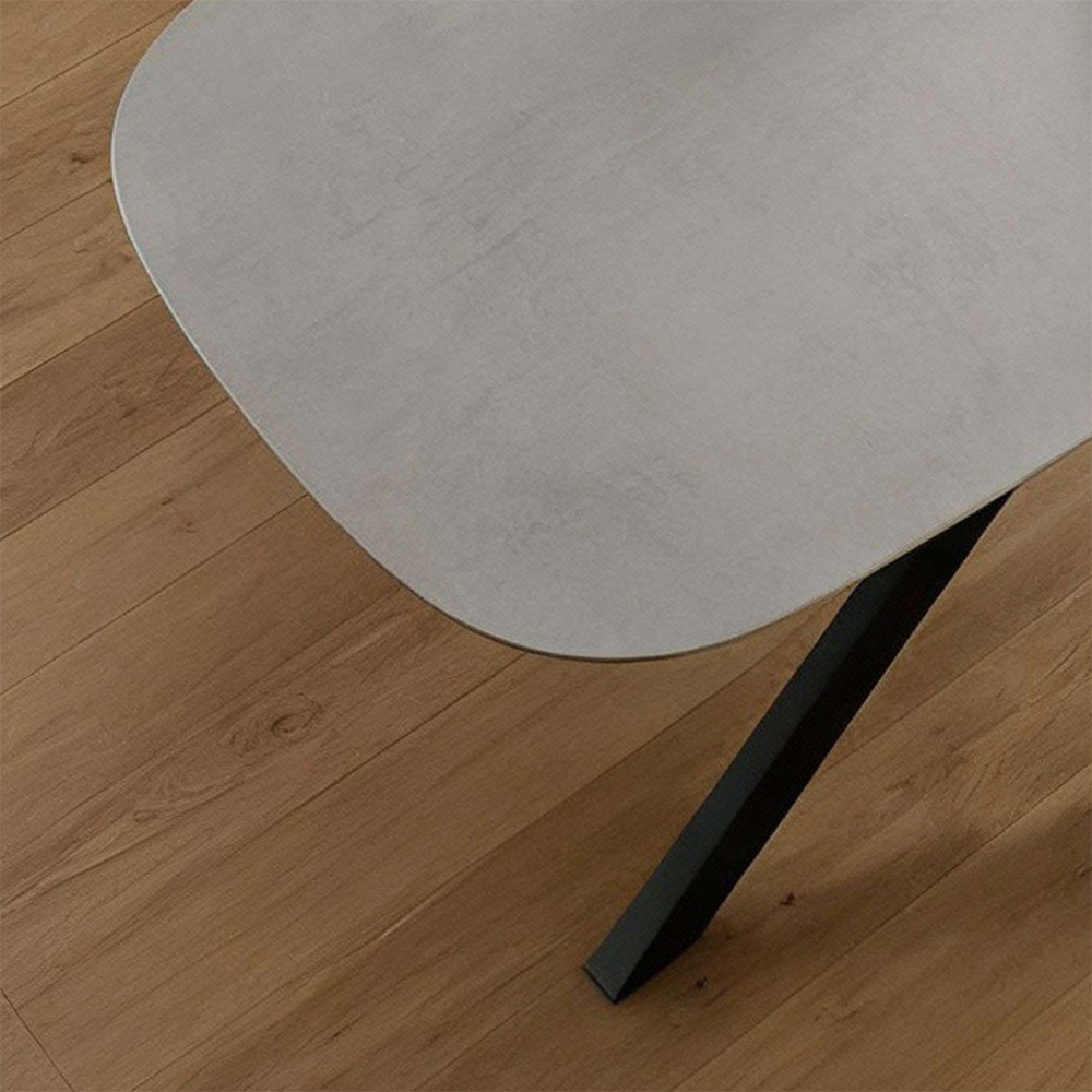 Home Source Sigma 6 Seater Oval Dining Table Grey Image 6