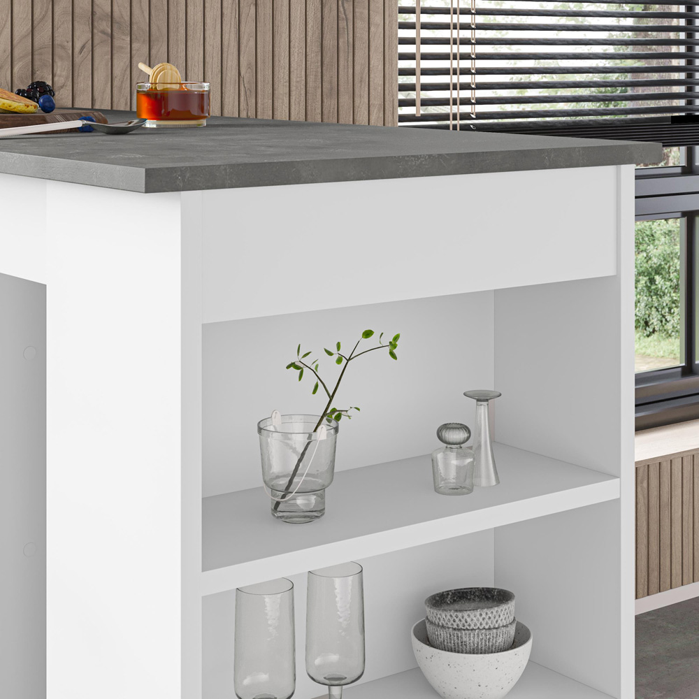 Decortie Swallow 4 Shelf Retro Grey Bar Table Image 3