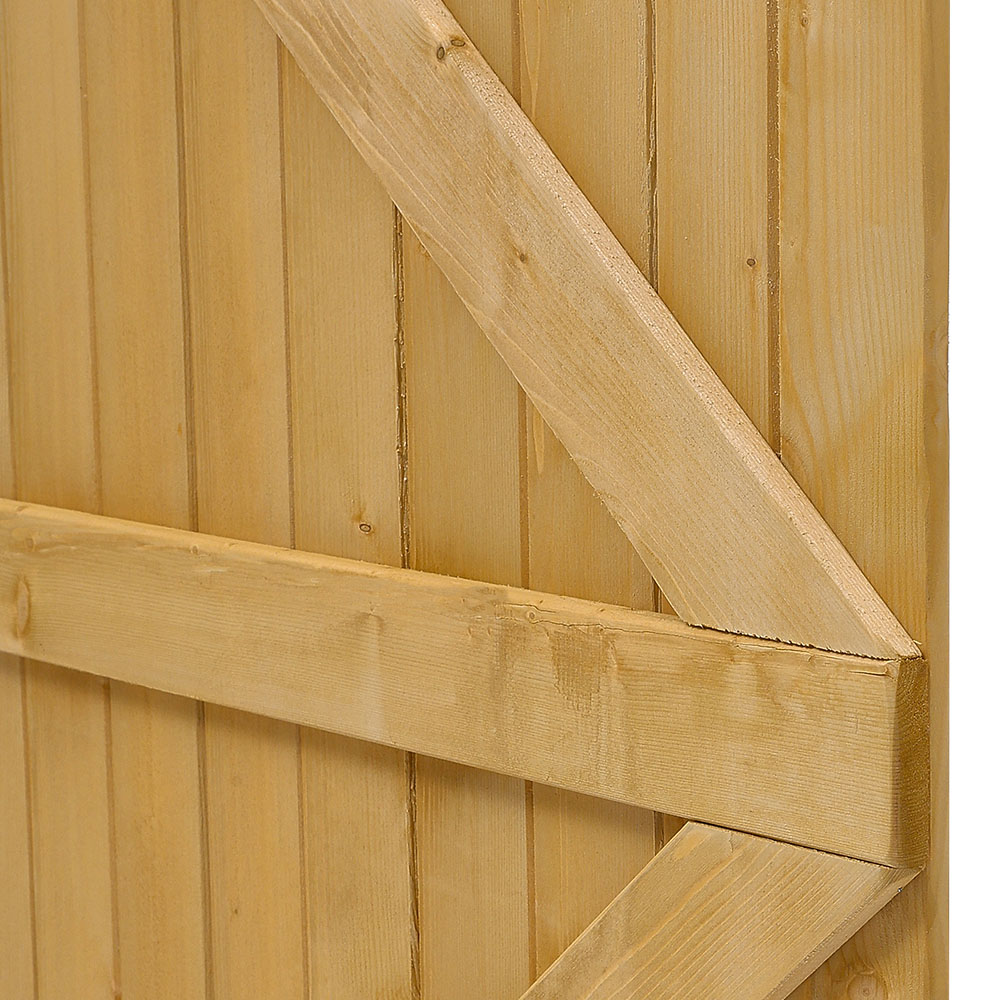 Living and Home 2.9 x 6.8ft Semi Braced Arched Top Wooden Garden Gate Image 6