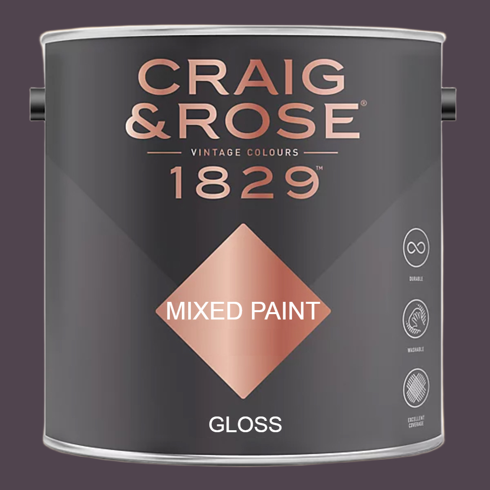Craig & Rose 1829 Vintage Walls Wood and Metal Damson Gloss Mixed Paint 2.5L Image 2