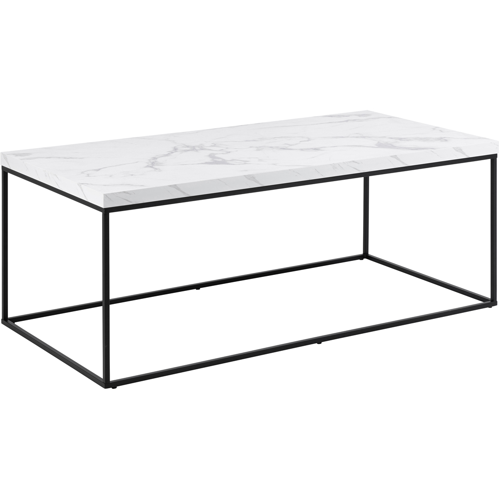 Florence Barossa White Marble Carrara Top Rectangular Coffee Table Image 2