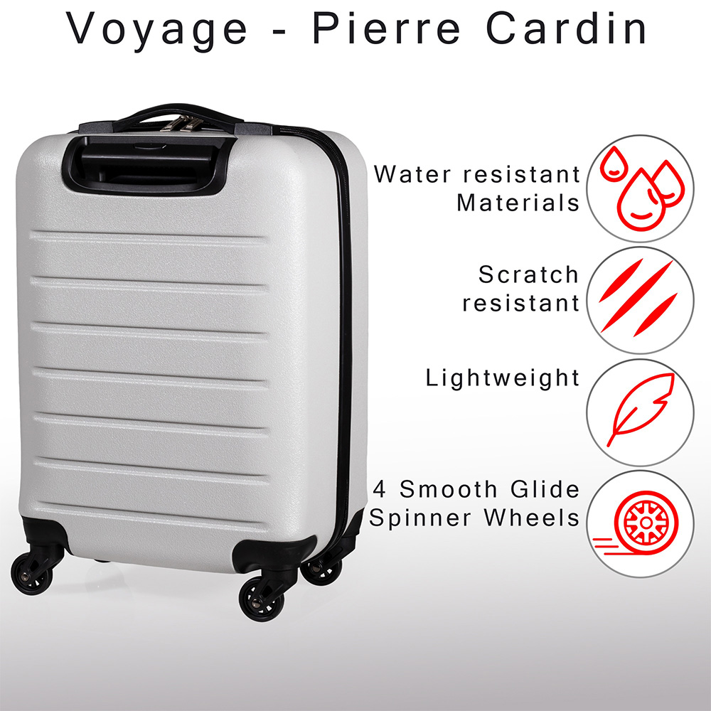 Pierre Cardin Voyager Small Silver Hard Shell Lightweight Trolley Suitcase Image 6