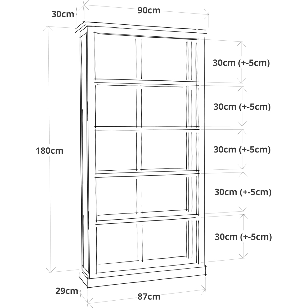 Salerno 5 Shelf Light Wood Bookcase Image 8