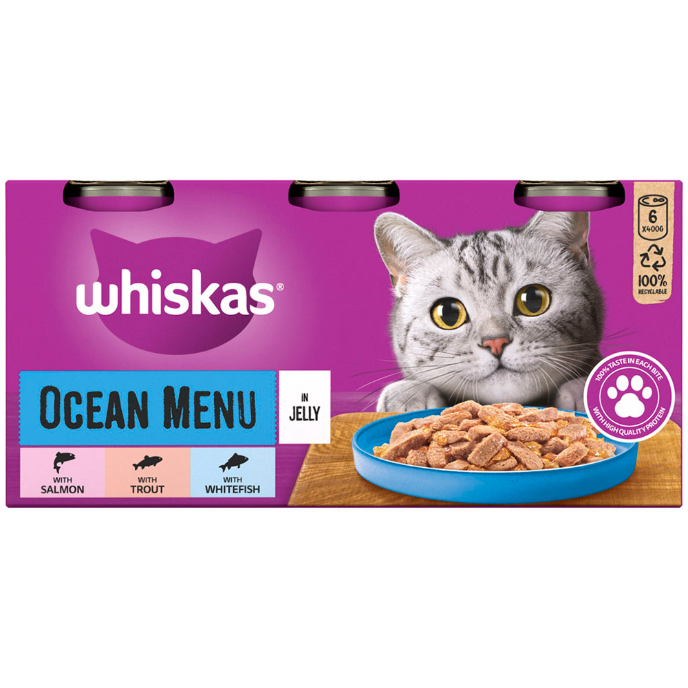 Whiskas Fish Selection in Jelly Adult Tinned Cat Food 400g Case of 4 x 6 Pack Image 5