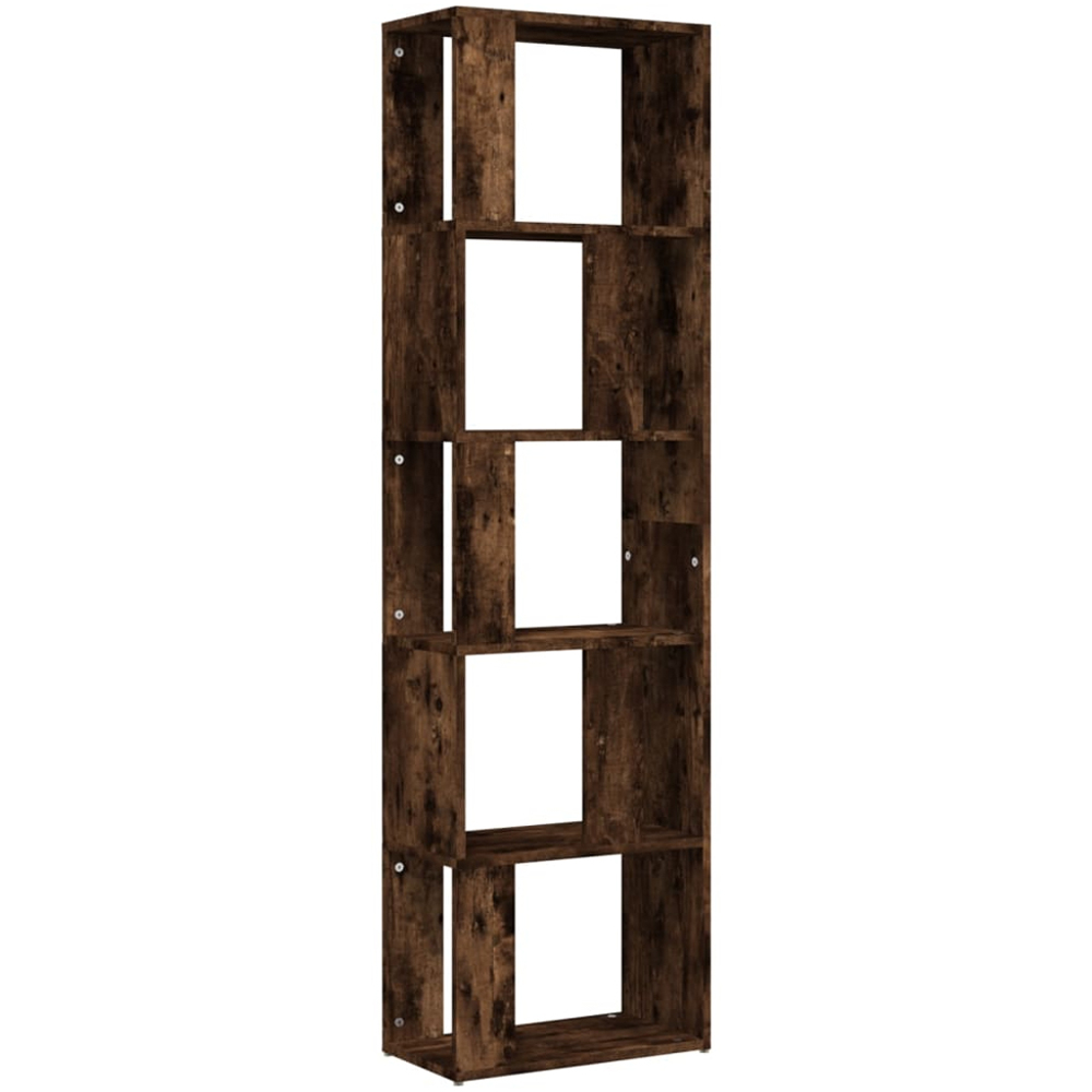 vidaXL 5 Shelf Smoked Oak Bookcase Image 2