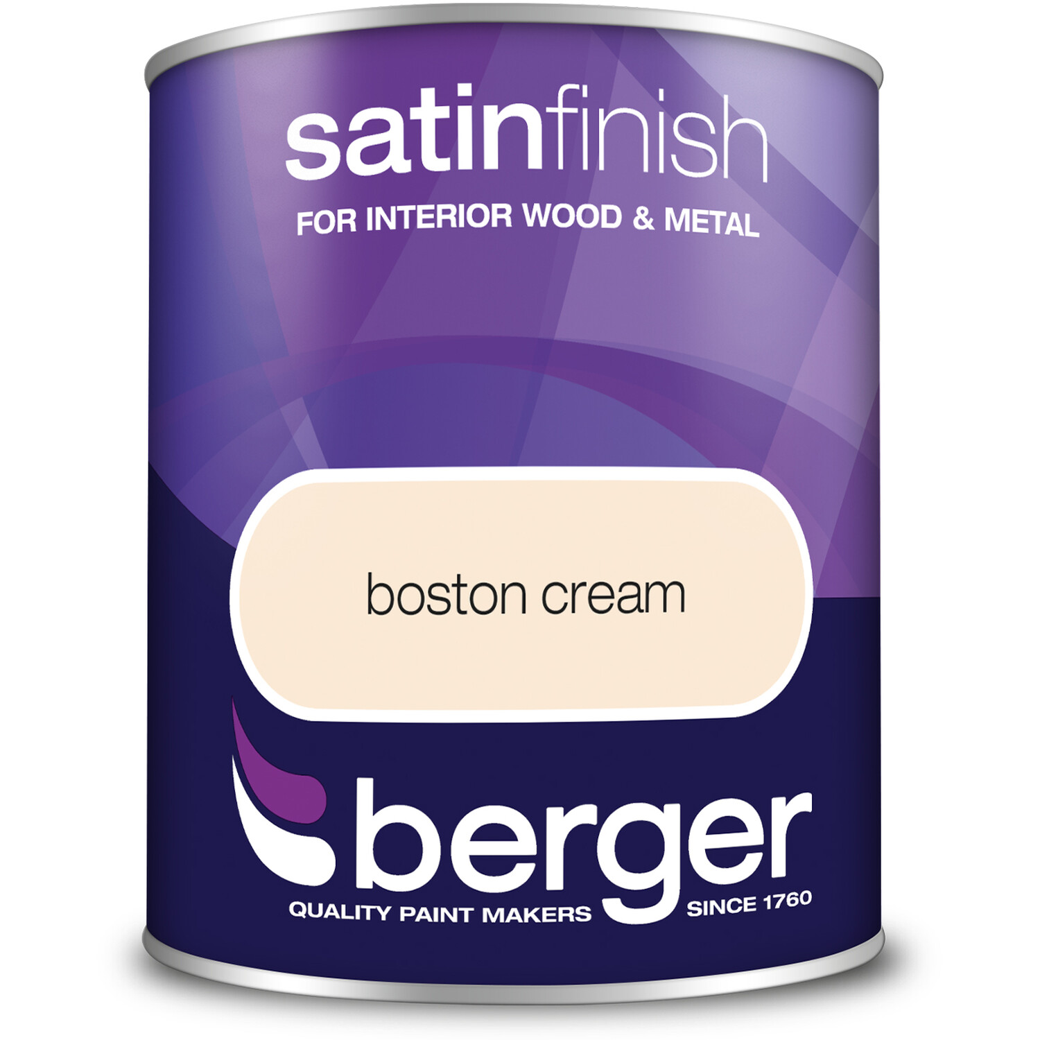 Berger Wood and Metal Boston Cream Satin Finish Paint 750ml Image 2