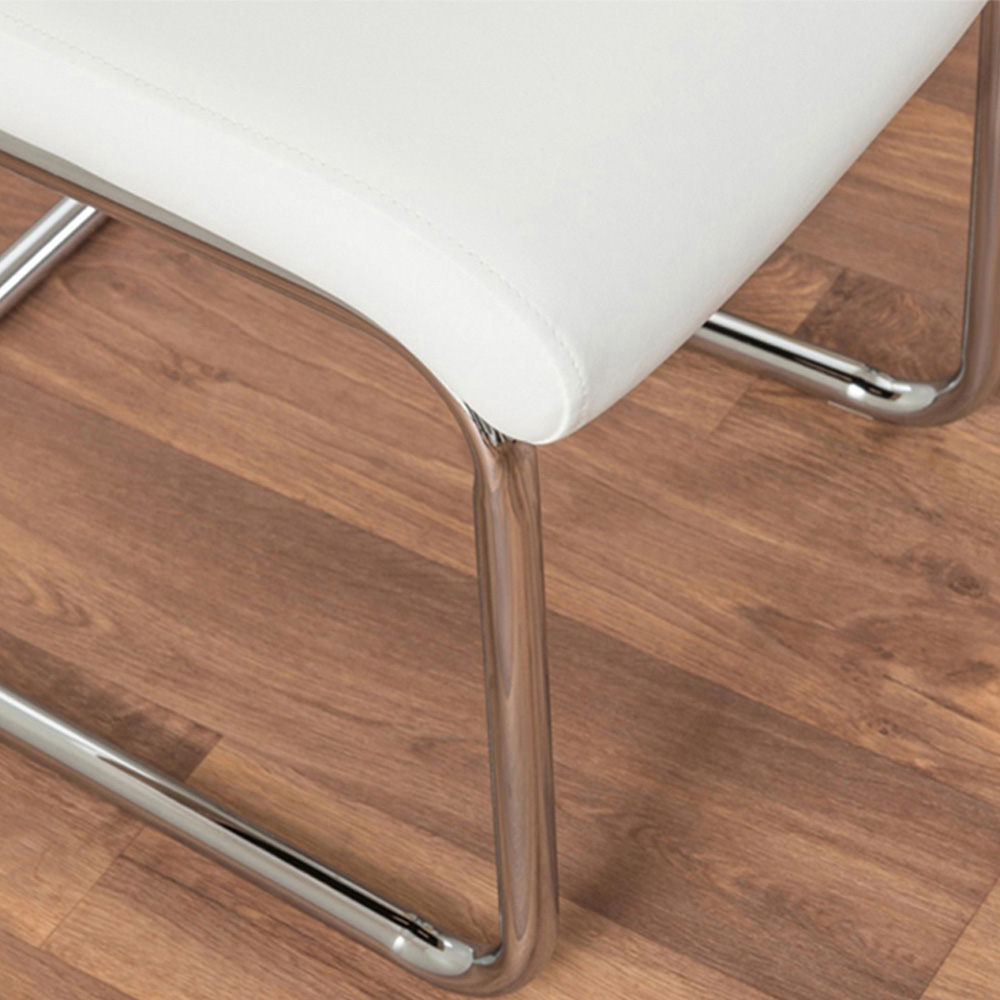 Furniturebox Lucia Fortana 6 Seater Dining Set White Gloss and Chrome Image 8