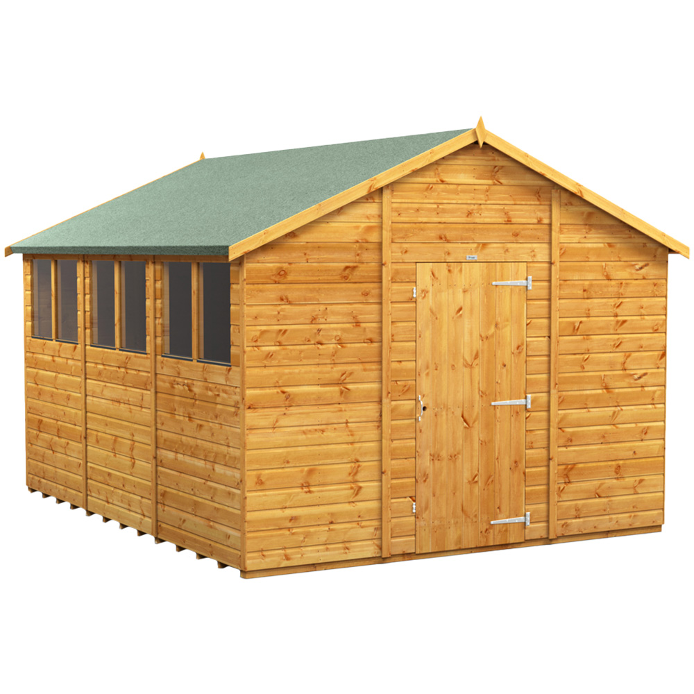 Power Sheds 12 x 10ft Apex Wooden Shed with Window Image 1