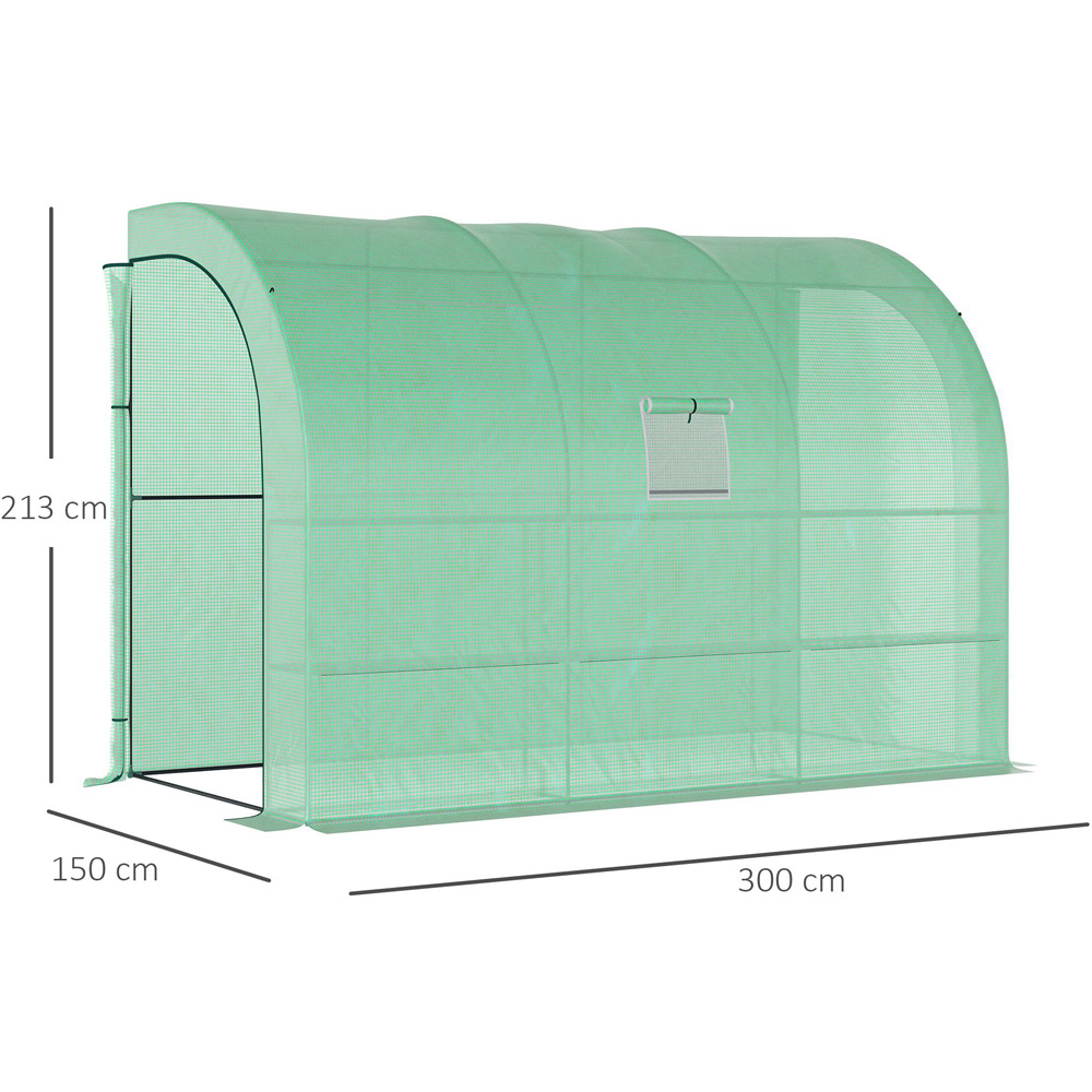 Outsunny Green 5 x 10ft Backyard Nursery Lean To Greenhouse Image 8