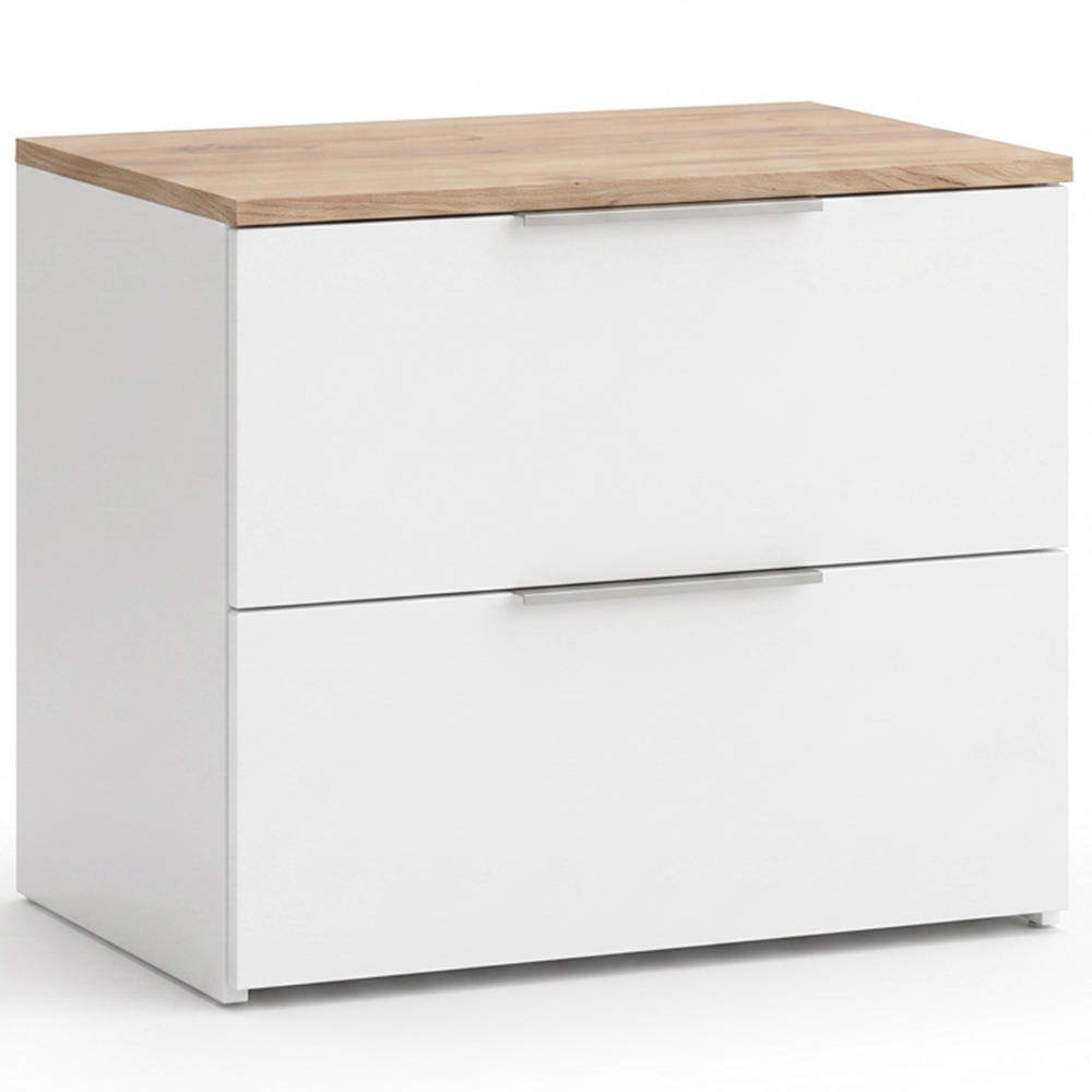 Shefa Line MODU 60 2 Drawer White and Sonoma Oak Chest of Drawers Image 2