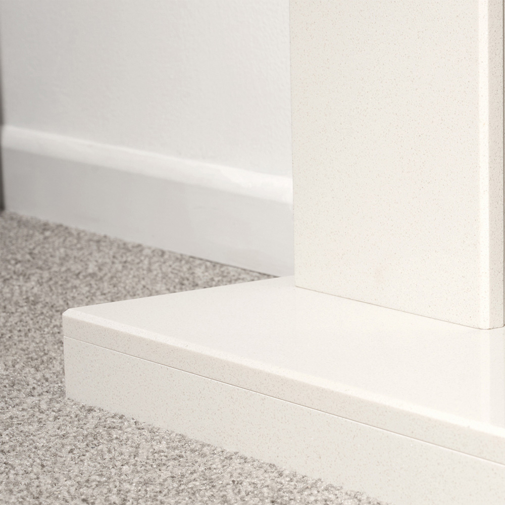 Adam Lomond White Marble and Black Fireplace with Colorado Electric Fire 39 inch Image 4