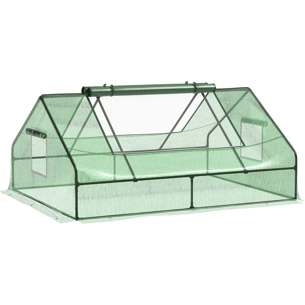 Outsunny Dark Green PE Cover 4.6 x 5.9ft Mini Greenhouse Image 1