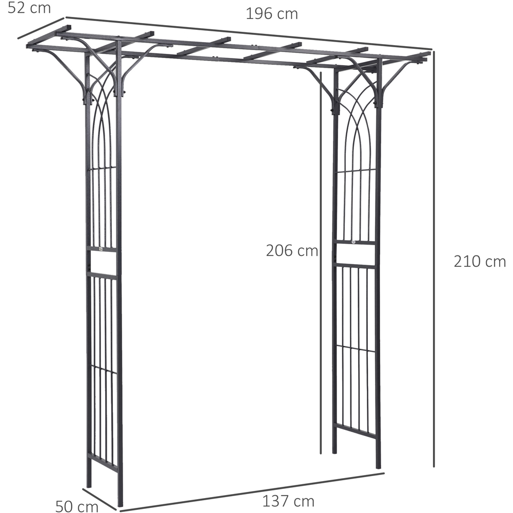 Outsunny 7 x 4ft Metal Garden Arch Trellis Image 9