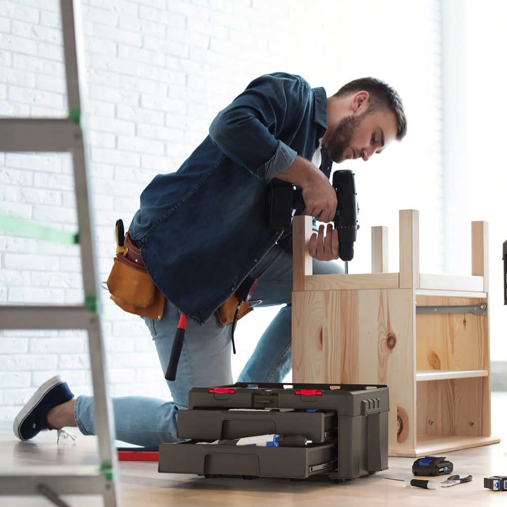 Keter Stack n Roll 2 Drawer Tool Storage Organiser Image 9