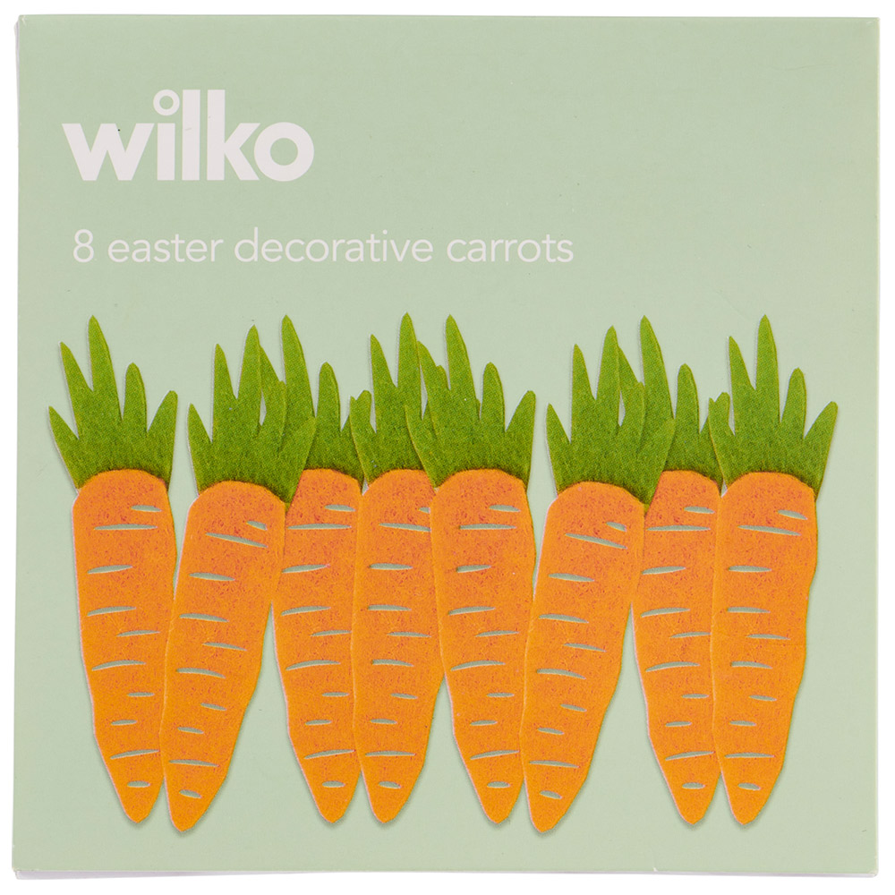 Wilko Easter Decorative Felt Carrots 8 Pack Image 3