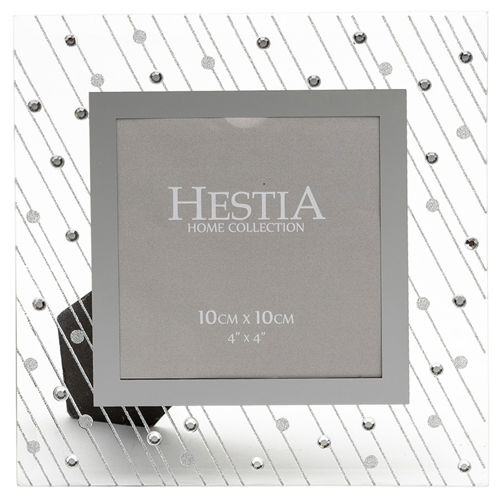 Hestia Glass Raindrop Design Photo Frame 4 x 4inch Image 1