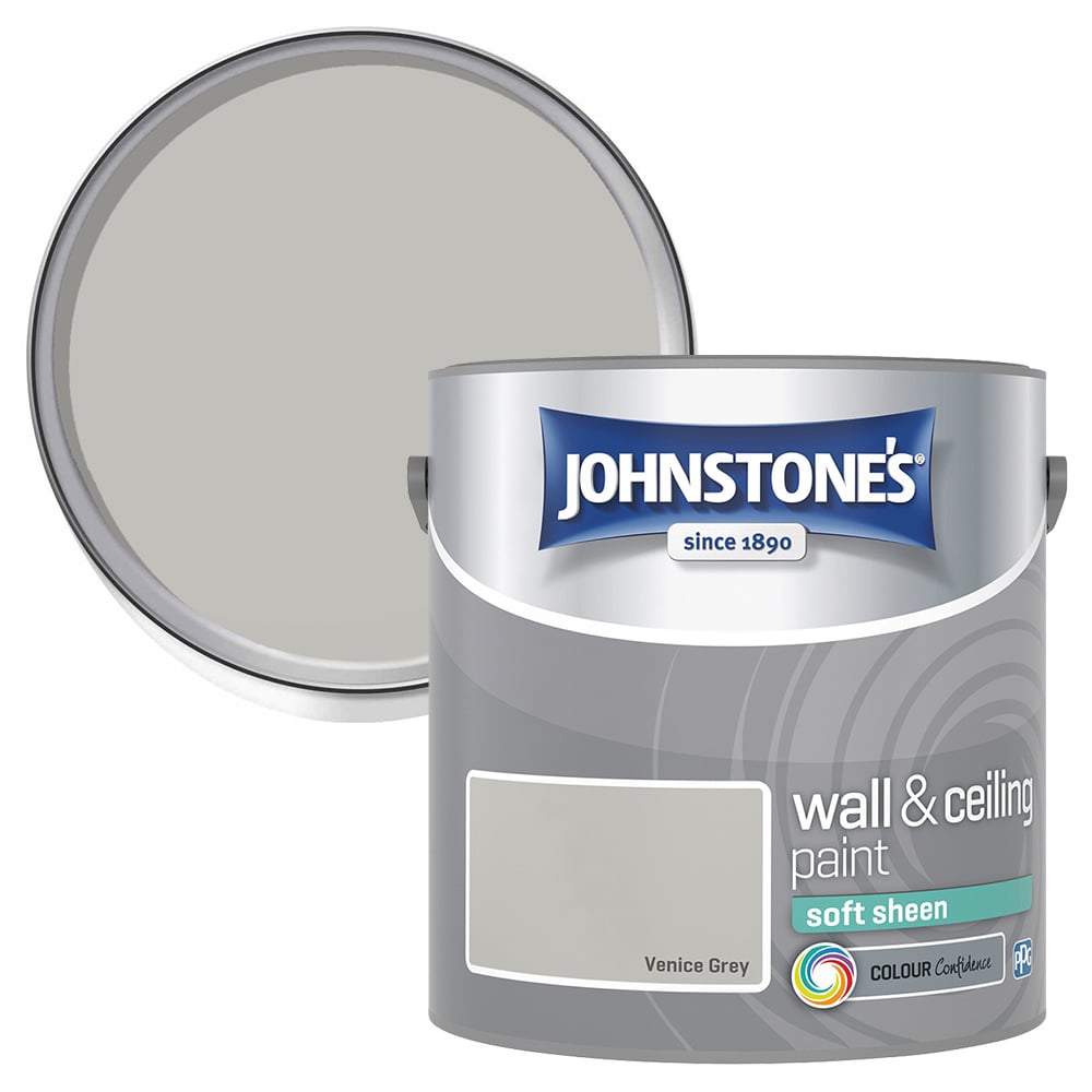 Johnstone's Walls & Ceilings Venice Grey Soft Sheen Emulsion Paint 2.5L Image 1