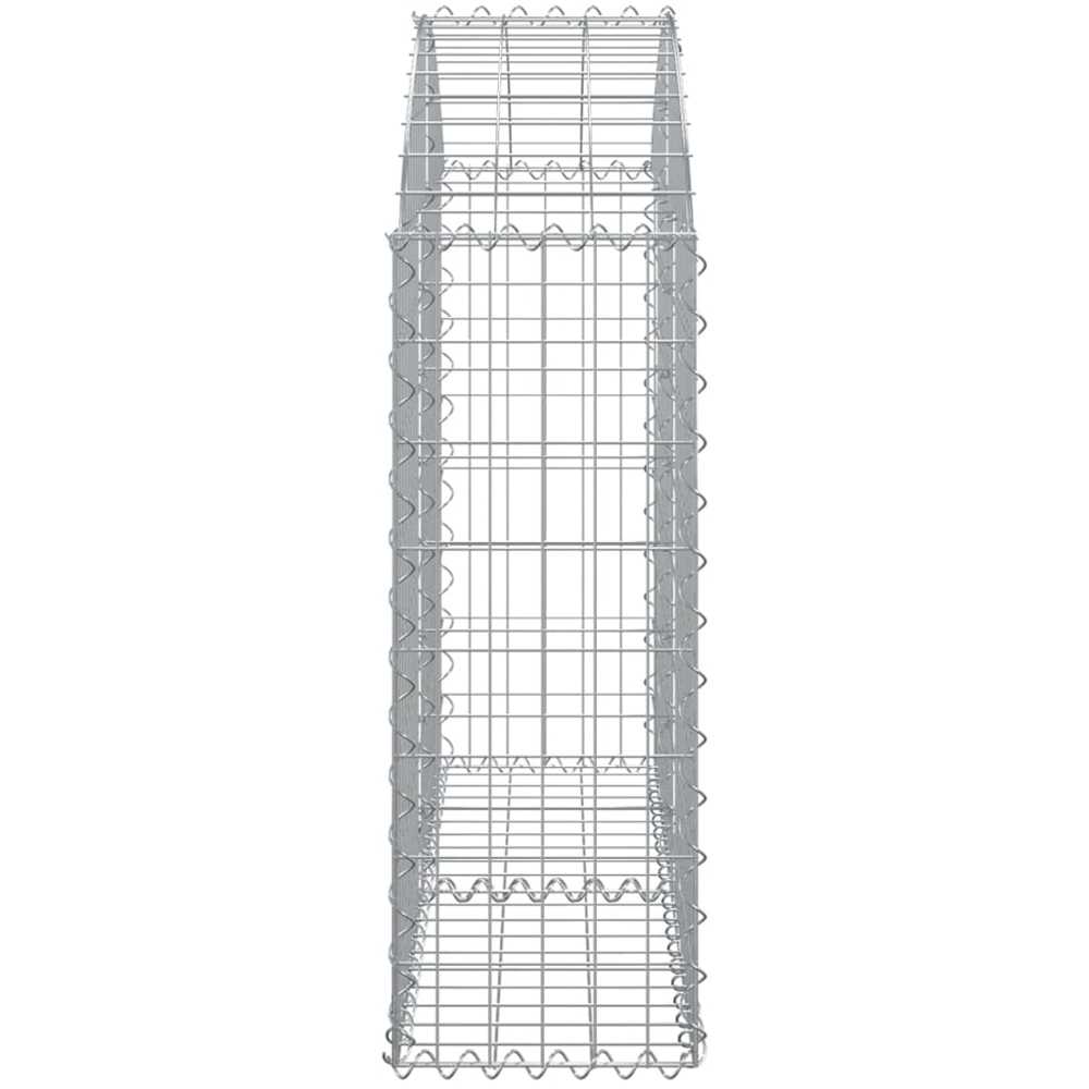 vidaXL Silver Galvanised Iron Arched Gabion Basket 100 x 30 x 80/100cm Image 3