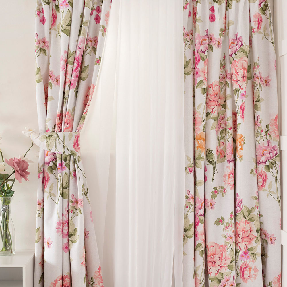 Serene Floral Anisshka Eyelet Curtains 168 x 183cm Image 1