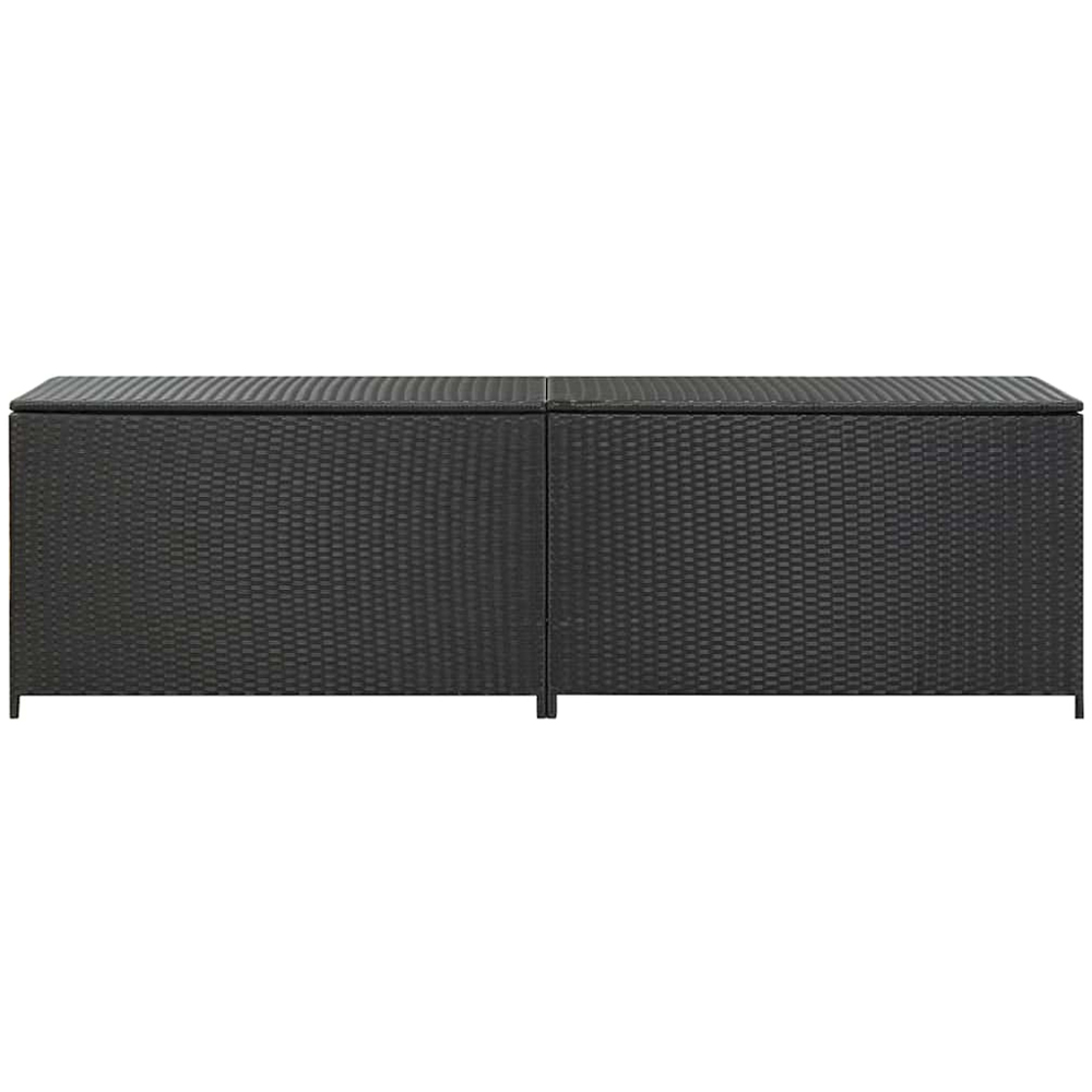 vidaXL 60 x 200 x 50cm Black Poly Rattan Garden Storage Box Image 3