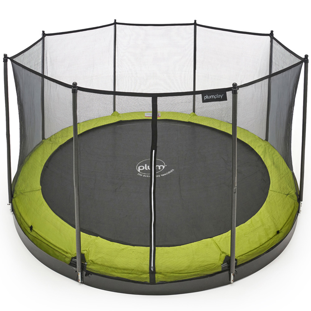 Plum Play 12ft In-Ground Springsafe Trampoline with Enclosure Green Image 2