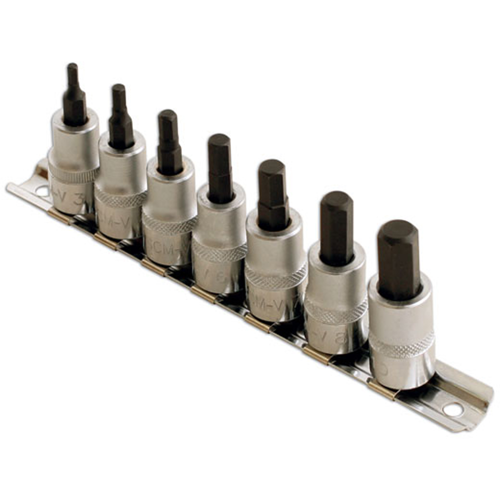 Laser 7 Piece 3/8 inch D Hex Socket Bit Set Image 2